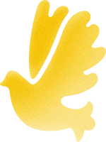 노랑색의 그런지 비둘기 일러스트