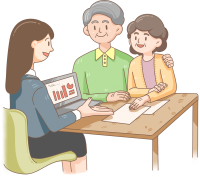 상담하는 노부부