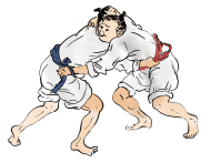 수묵화 씨름 일러스트