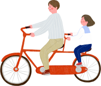 빨간색 커플자전거