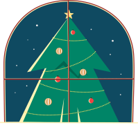 창문밖에 보이는 트리