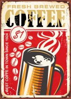 커피 빈티지 포스터 일러스트