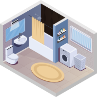 욕실 아이소메트릭 일러스트