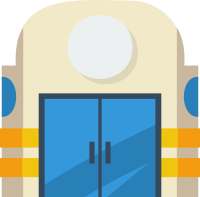 아이브리색 기차역