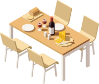 3D스타일 집 식탁