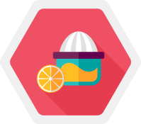 빨간 배경 착즙기