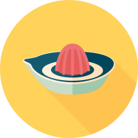 노란색 배경 착즙기