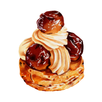 Chocolate tart watercolor