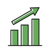 bar price chart diagram financial stock price icon bullish bearish market in minimal color design
