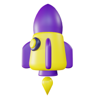 우주로 날아가는 로켓 일러스트