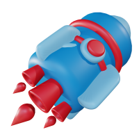 우주로 날아가는 로켓 일러스트