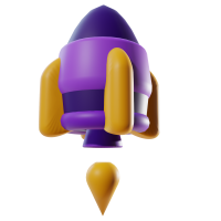 우주로 날아가는 로켓 일러스트