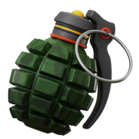3D Army Grenade Illustration