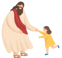 温かい雰囲気の夏期聖書学校のイラスト