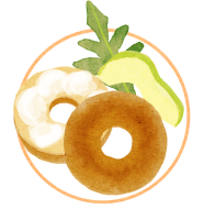 ヴィンテージ感のあるブランチのイラスト