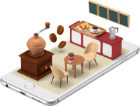 カフェの3Dイラスト
