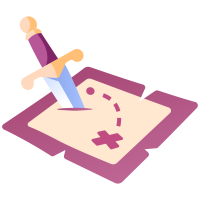 Quest map flat illustration