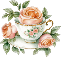 Watercolor-inspired teacups