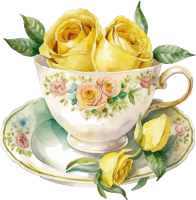 Watercolor-inspired teacups