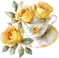 Watercolor-inspired teacups