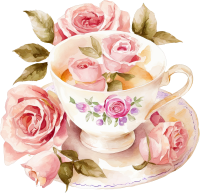 Watercolor-inspired teacups