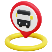 bus stop 3d render icon illustration