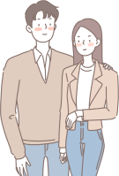 봄 데이트 커플