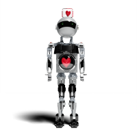 Robot for push on background to business manufacturing industry technology Product