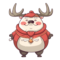 Deer Dressed in Santa Claus