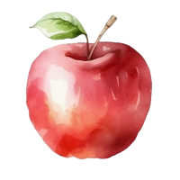 Watercolor Red Apple Clipart