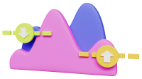 Wave Graph 3D Icon