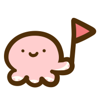 pinkoctopus with flag