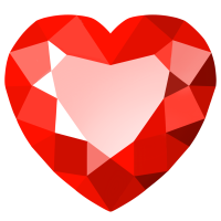 하트 다이아몬드 보석 큐비즘 일러스트