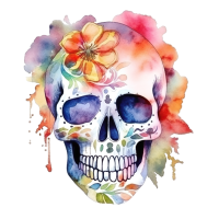 Cinco De Mayo Skull Watercolor