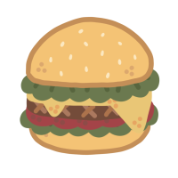 Hamburger add cheese and vegetables