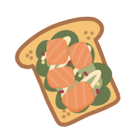 Bread with salmon and spicy sauce