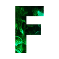 Green flame Alphabet