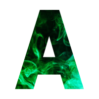 Green flame Alphabet