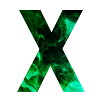 Green flame Alphabet