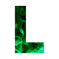 Green flame Alphabet