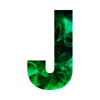 Green flame Alphabet
