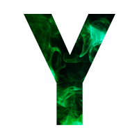 Green flame Alphabet