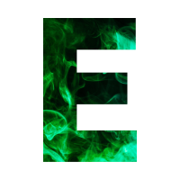 Green flame Alphabet