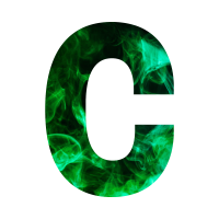 Green flame Alphabet