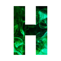 Green flame Alphabet