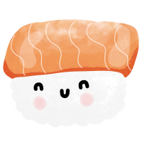 Sushi in front of salmon. Appetizing and delicious food.