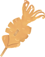 crispy fried squid on skewer seafood street food