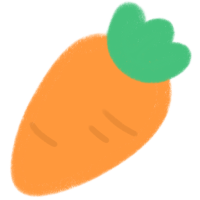 당근,귀여운 당근,파스텔 당근,당근 잎,Carrot(일러스트)