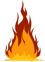 Burning red flames illustration