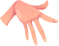 Cartoon woman hand gesture finger sign icon